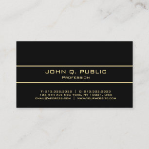 Custom Professional Elegant Modern Black And Gold Business Card