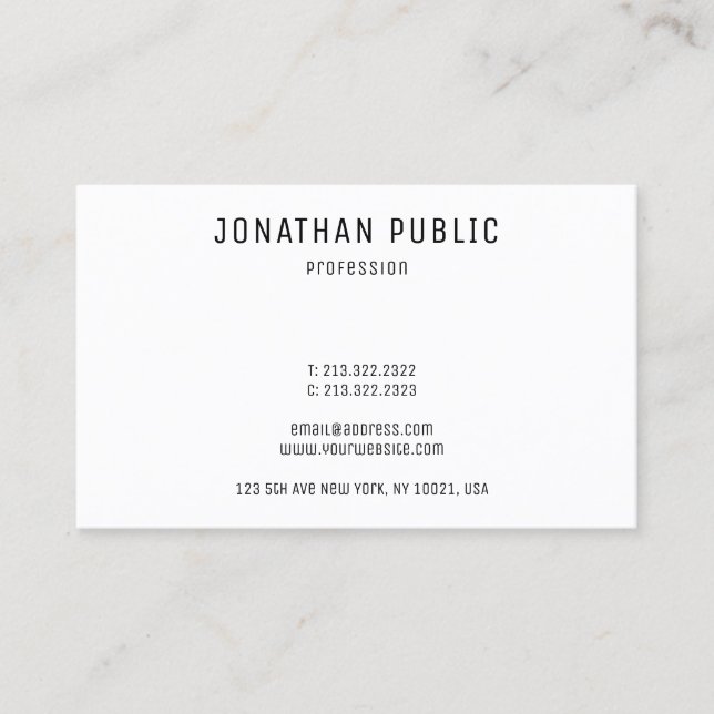Custom Professional Elegant Modern Simple Template Business Card (Front)