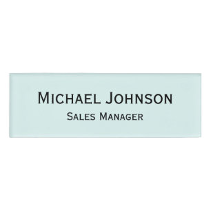 Custom Professional Executive Aqua Blue Magnetic Name Tag