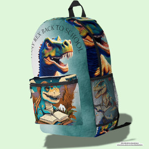 Custom Professional illustration dinosaur Reptile  Printed Backpack