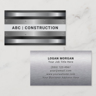Custom Professional Metallic Construction Business Card