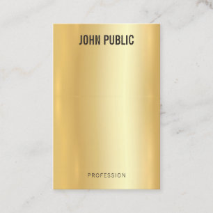 Custom Professional Modern Elegant Vertical Gold Business Card