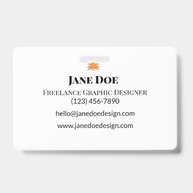 Custom Professional or Personal Contact Cards ID Badge (Front)