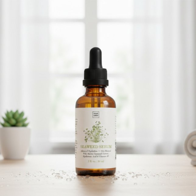 Custom Professional Seaweed Serum Skincare Label (Creator Uploaded)