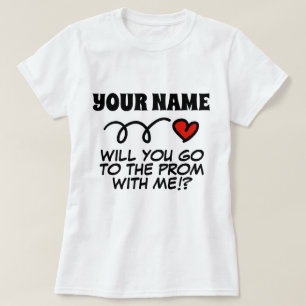 Custom prom hoco proposal request heart T-Shirt