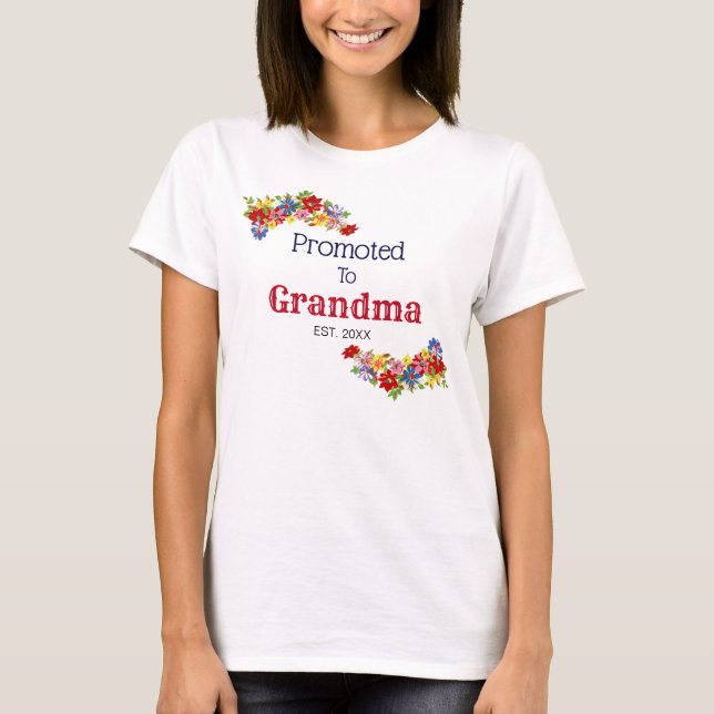 Custom Promoted To Grandma Shirt (Front)