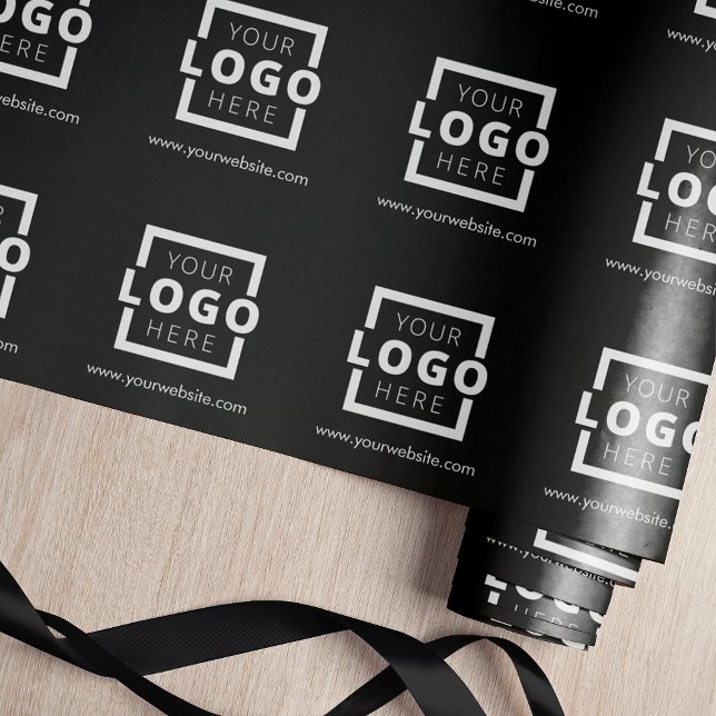 Custom Promotional Business Logo Branded Black Wrapping Paper (Creator Uploaded)