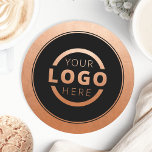 Custom Promotional Business Logo Branded Copper Round Paper Coaster<br><div class="desc">Create your own personalised coaster with your own company logo or custom image. Customised promotional coasters with your business logo are great for corporate dinner events, or any event where branded coasters would be ideal. If you have a restaurant, bar, catering company, or other food and beverage service business, this...</div>