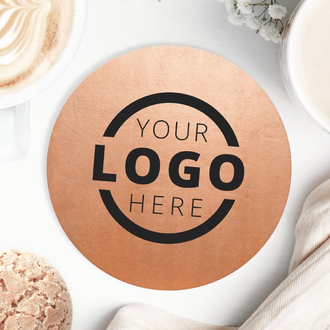 Custom Promotional Business Logo Branded Copper Round Paper Coaster (Creator Uploaded)