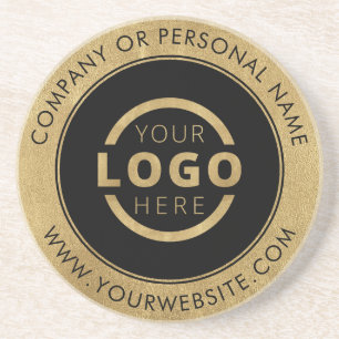 Custom Promotional Business Logo Branded Gold Coaster