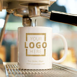 Custom Promotional Business Logo Branded Gold Coffee Mug<br><div class="desc">Easily personalise this mug with your own company logo and business information. Promotional mugs make a long lasting impression so they make great corporate gifts, giveaways, or souvenirs for clients, customers, and employees. Design Tip: Bring branding customisation to the next level by selecting a background colour to match your brand...</div>