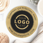 Custom Promotional Business Logo Branded Gold Round Paper Coaster<br><div class="desc">Create your own personalised coaster with your own company logo or custom image. Customised promotional coasters with your business logo are great for corporate dinner events, or any event where branded coasters would be ideal. If you have a restaurant, bar, catering company, or other food and beverage service business, this...</div>