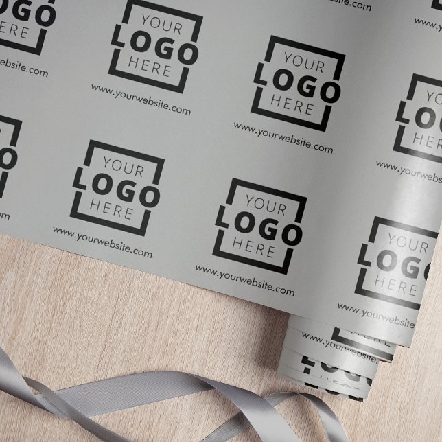 Custom Promotional Business Logo Branded Grey Wrapping Paper (Creator Uploaded)