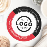Custom Promotional Business Logo Branded Red Round Paper Coaster<br><div class="desc">Create your own personalised coaster with your own company logo or custom image. Customised promotional coasters with your business logo are great for corporate dinner events, or any event where branded coasters would be ideal. If you have a restaurant, bar, catering company, or other food and beverage service business, this...</div>