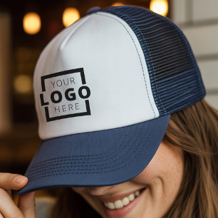 Custom Promotional Business Logo Uniform Blue Trucker Hat