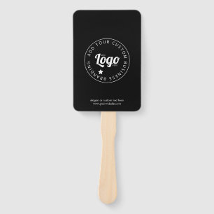 Custom Promotional Hand Fan With Logo Black