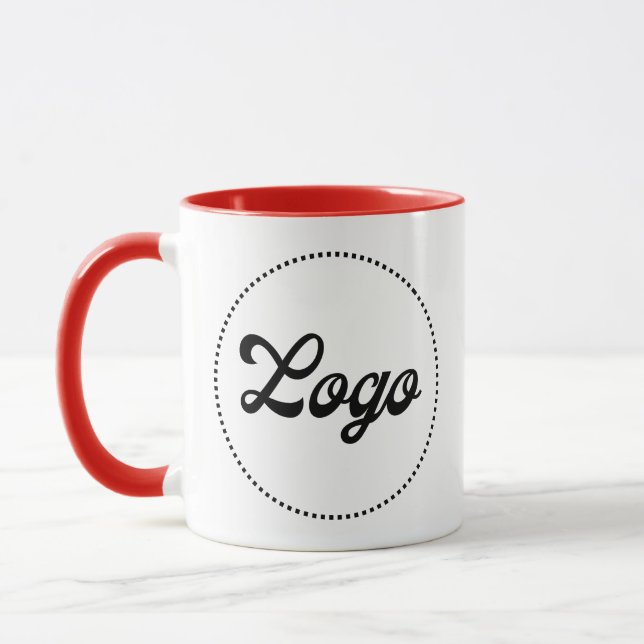 Custom Promotional LIGHT BLUE Combo Logo Mug (Left)