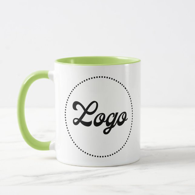 Custom Promotional LIME GREEN Combo Logo Mug (Left)