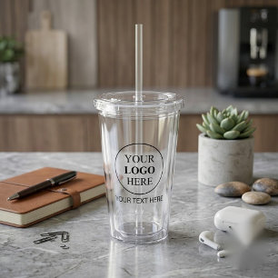 Custom Promotional Logo – No Minimum Order Acrylic Tumbler