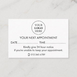 Custom Promotional Logo – No Minimum Order Appointment Card