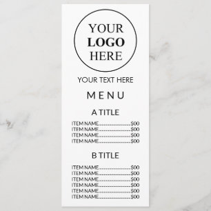 Custom Promotional Logo – No Minimum Order Menu