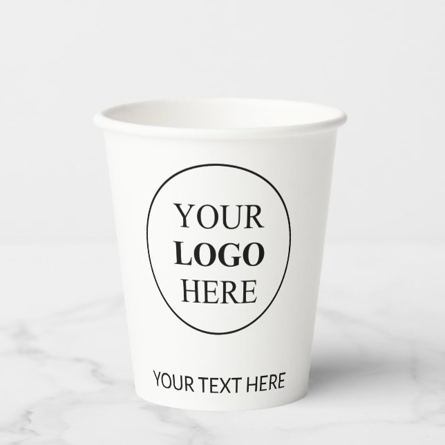Custom Promotional Logo – No Minimum Order Paper Cups (Front)