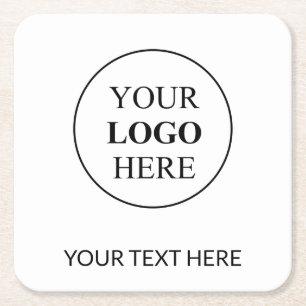 Custom Promotional Logo – No Minimum Order Square Paper Coaster