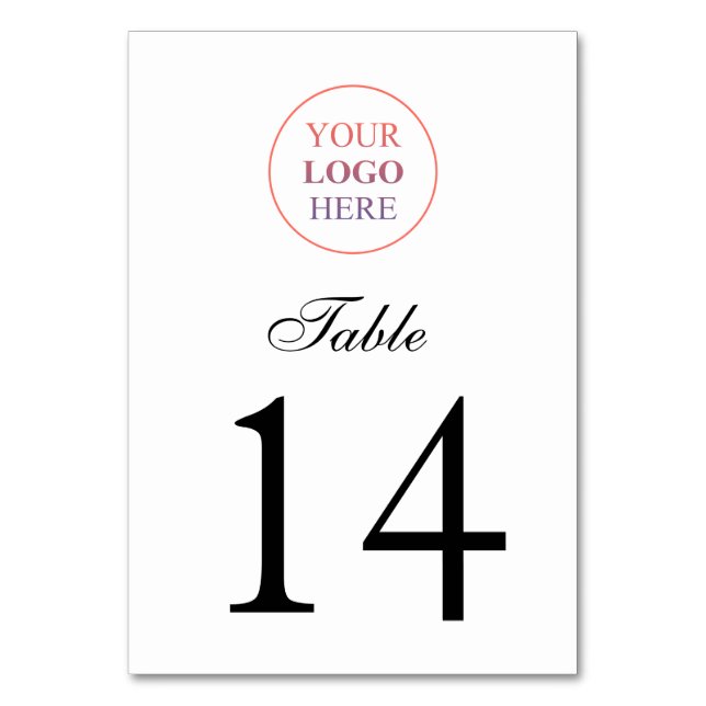 Custom Promotional Logo – No Minimum Order Table Number (Front)