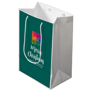 Custom Promotional Logo Template Merry Christmas Medium Gift Bag