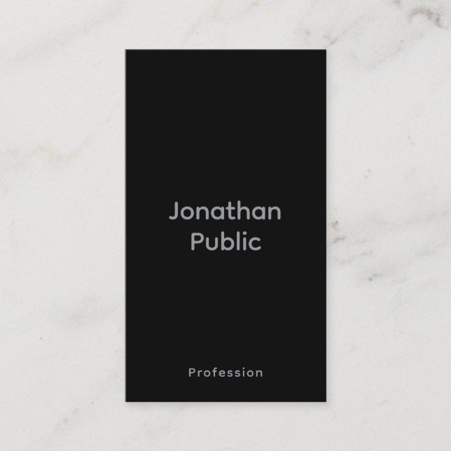 Custom Promotional Modern Elegant Template Black Business Card (Front)