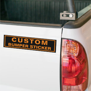 Custom Promotional Orange Black Bumper Sticker