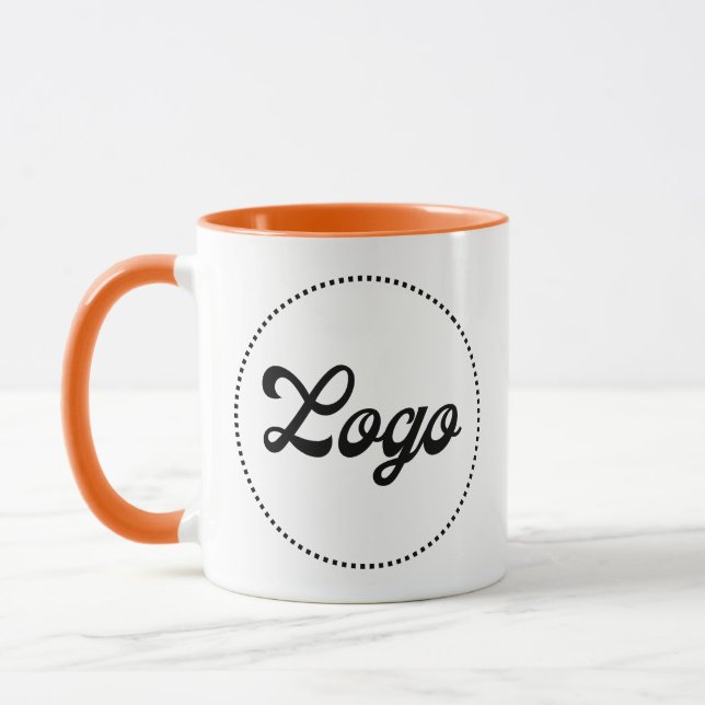 Custom Promotional ORANGE Combo Logo Mug (Left)