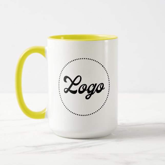 Custom Promotional YELLOW Combo Logo Mug (Left)