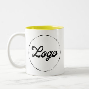 Custom Promotional YELLOW Two-Tone Logo Mug