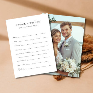 Custom Prompt Photo Wedding Wishes and Advice Card