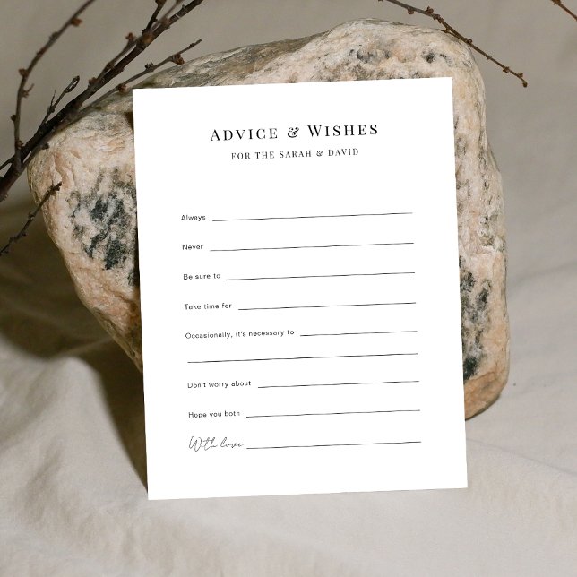 Custom Prompt Wedding Advice and Wishes Card (Creator Uploaded)