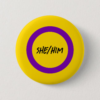 Custom Pronouns Intersex Pride Flag 6 Cm Round Badge