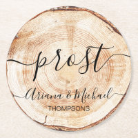 Custom Prost German Wedding Wood Grain 