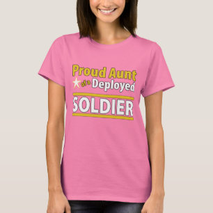 Custom Proud Aunt of a Deployed Soldier T-Shirt