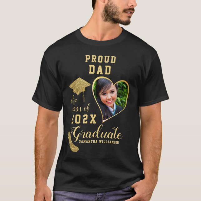 Custom Proud Dad of a Class of 2026 Graduate T-Shirt (Front)