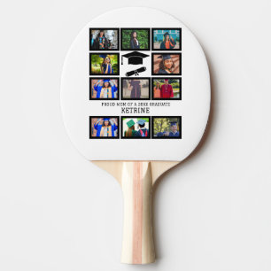 Custom proud dad of the graduate 11 photo collage ping pong paddle