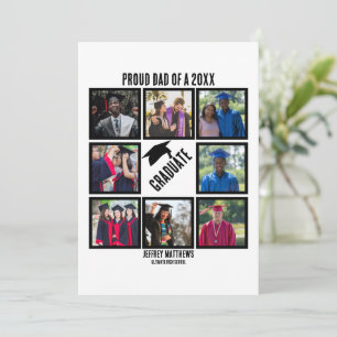 Custom Proud Dad of Year Graduation Photo Collage Holiday Card