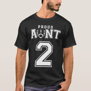 Custom Proud Football Aunt Number 2 Personalized F T-Shirt