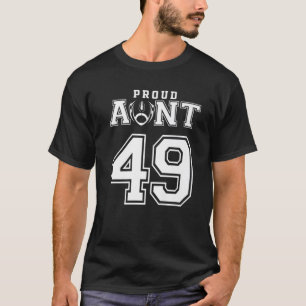 Custom Proud Football Aunt Number 49 Personalised T-Shirt