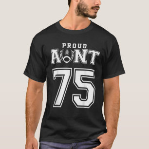 Custom Proud Football Aunt Number 75 Personalised  T-Shirt