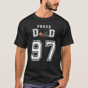 Custom Proud Football Dad Number 97 Personalised F T-Shirt