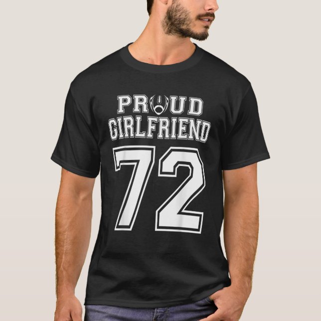 Custom Proud Football Girlfriend Number 72 Persona T-Shirt (Front)