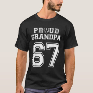 Custom Proud Football Grandpa Number 67 Personaliz T-Shirt