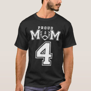 Custom Proud Football Mom Number 4 Personalized Fo T-Shirt