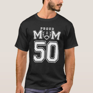 Custom Proud Football Mum Number 50 Personalised F T-Shirt